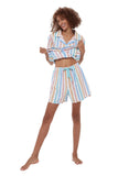 Load image into Gallery viewer, Color Stripe Women&#39;s Summer Cotton Pajamas