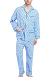 Load image into Gallery viewer, Blue and White Dots Men&#39;s Cotton Pajamas