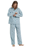 Load image into Gallery viewer, Blue Floral Print Women&#39;s Cotton Pajamas