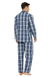 Load image into Gallery viewer, Navy and White Checked Men&#39;s Cotton Pajamas