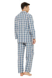 Load image into Gallery viewer, Blue and Brown Checked Men&#39;s Cotton Pajamas