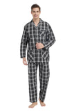 Load image into Gallery viewer, Black and White Checked Men&#39;s Cotton Pajamas