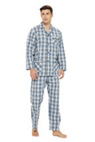 Load image into Gallery viewer, Blue and Brown Checked Men&#39;s Cotton Pajamas