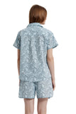 Load image into Gallery viewer, Blue Floral Women&#39;s Summer Cotton Pajamas