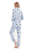 Load image into Gallery viewer, Blue Dogs Print Women&#39;s Flannel Pajamas