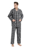 Load image into Gallery viewer, Black and White Checked Men&#39;s Cotton Pajamas