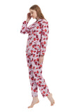 Load image into Gallery viewer, Pink Rose Print Women&#39;s Cotton Pajamas