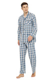 Load image into Gallery viewer, Blue and Brown Checked Men&#39;s Cotton Pajamas