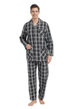 Load image into Gallery viewer, Black and White Checked Men&#39;s Cotton Pajamas