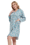 Load image into Gallery viewer, Blue Floral Women&#39;s Nightdress