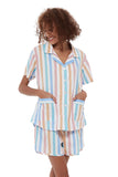 Load image into Gallery viewer, Color Stripe Women&#39;s Summer Cotton Pajamas