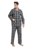 Load image into Gallery viewer, Black and White Checked Men&#39;s Cotton Pajamas