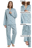 Load image into Gallery viewer, Blue Floral Print Women&#39;s Cotton Pajamas