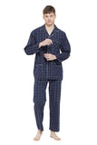 Load image into Gallery viewer, Navy Checked Men&#39;s Cotton Pajamas