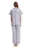 Load image into Gallery viewer, Blue Floral Women&#39;s Summer Cotton Pajamas