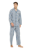 Load image into Gallery viewer, Blue and Brown Checked Men&#39;s Cotton Pajamas