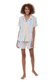 Load image into Gallery viewer, Color Stripe Women&#39;s Summer Cotton Pajamas