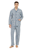 Load image into Gallery viewer, Blue and Brown Checked Men&#39;s Cotton Pajamas