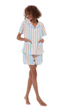 Load image into Gallery viewer, Color Stripe Women&#39;s Summer Cotton Pajamas