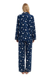 Load image into Gallery viewer, Blue Sheep and Stars Print Women&#39;s Flannel Pajamas